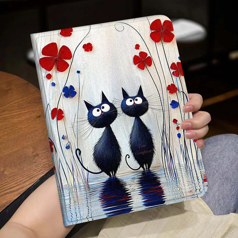 حافظة كمبيوتر لوحي لطيفة على شكل قطة للحيوانات الأليفة لجهاز Apple iPad 11th 10th 10.9 10.2 Pro 12.9 2 Air 3 13 11 7th 9.7 mini 7th 6 8.3