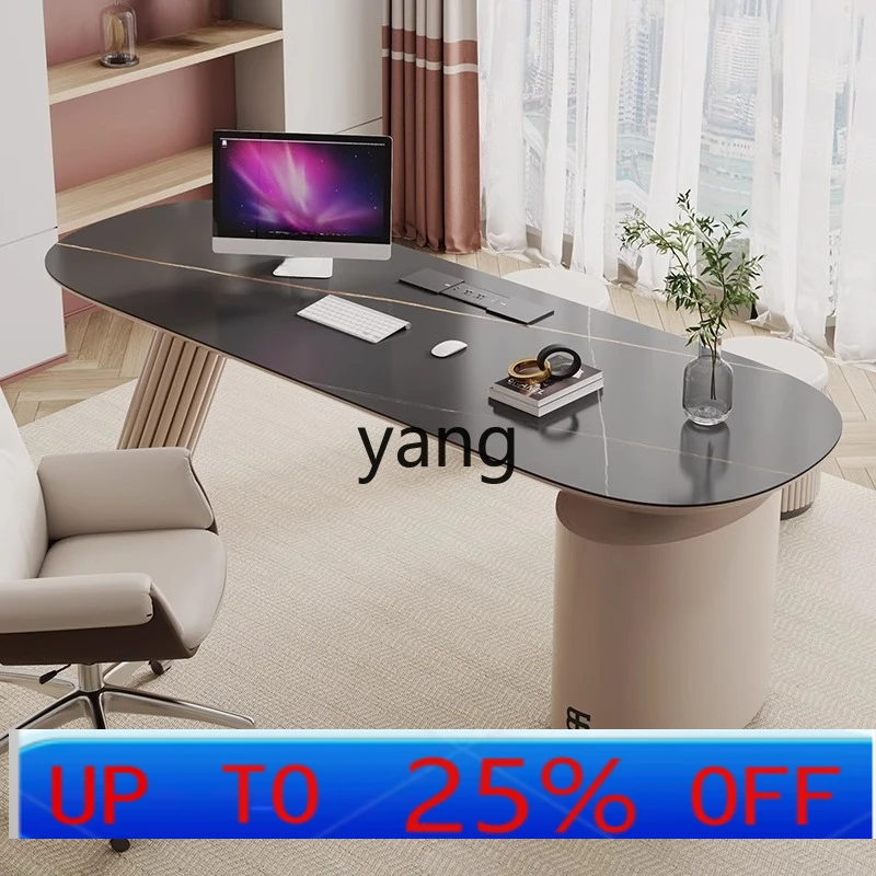 

Lmm light luxury rock slab desk simple modern home study computer writing desk