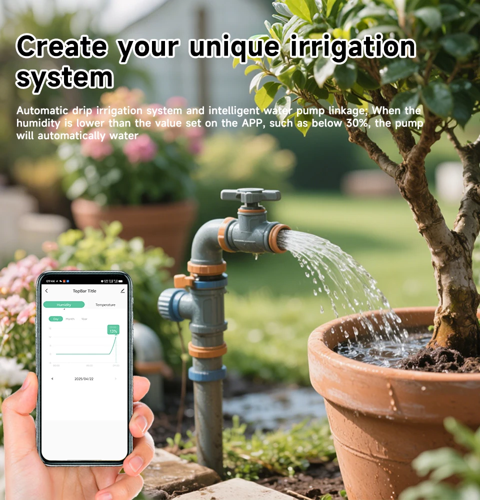 투야 토양 테스트 센서 Zigbee3.0 WiFi 블루투스 습도 온도 모니터 정원 식물 관개 자동 토양 감지기