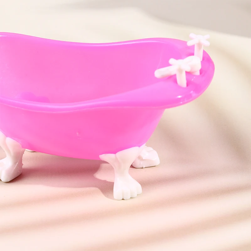 دمية أثاث مصغر حوض استحمام صغير حوض لعبة مجسمة محاكاة اكسسوارات الحمام الاطفال التظاهر بيت الدمية ديكور لعبة