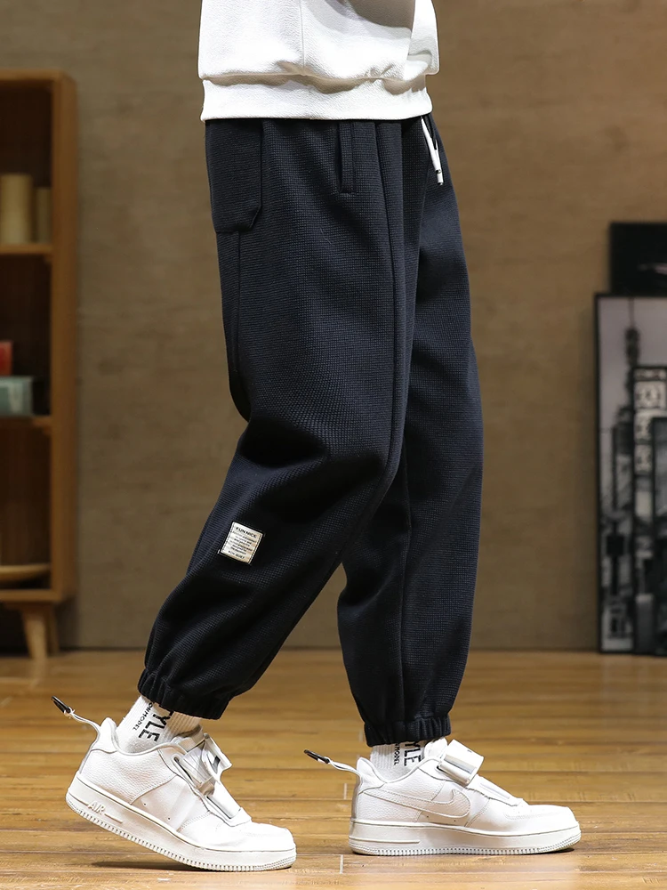 

Black Joggers Loose Casual Track Pants Thermal Trousers 8XL 2023 New Winter Thick Warm Sweatpants Men Streetwear Fleece Liner