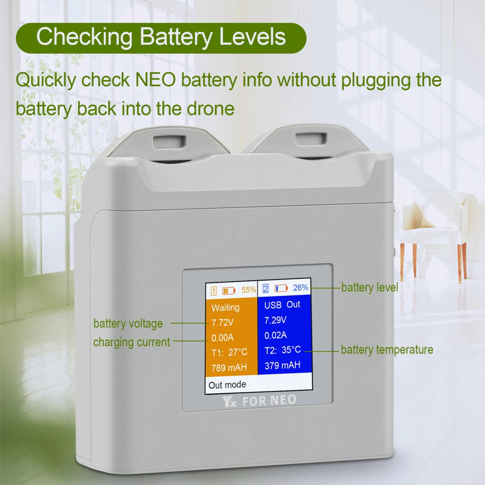 

Digital Display Charging Charger for DJI NEO - Color Screen Battery Manager Matching Charger