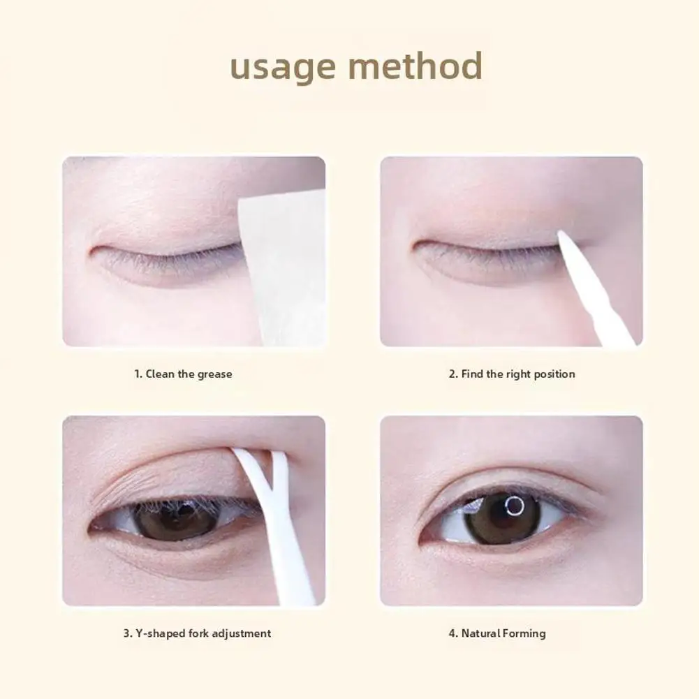 Transparent Grey Beige Big Eyes Invisible Lace Mesh Fiber Eyelid Double Tape Self-adhesive Eyelid Makeup Eye Patch Sticker K2K3