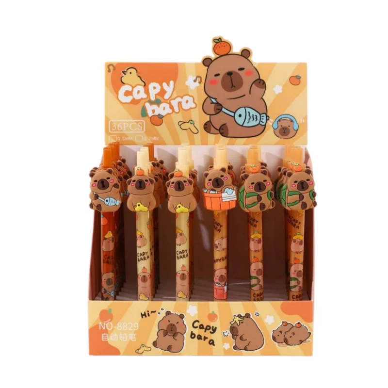 36pcs/lot Kawaii Capybara Mechanical Pencil Cute 0.5/0.7MM Drawing Writing Automatic Pen School Office Supplies - view 4