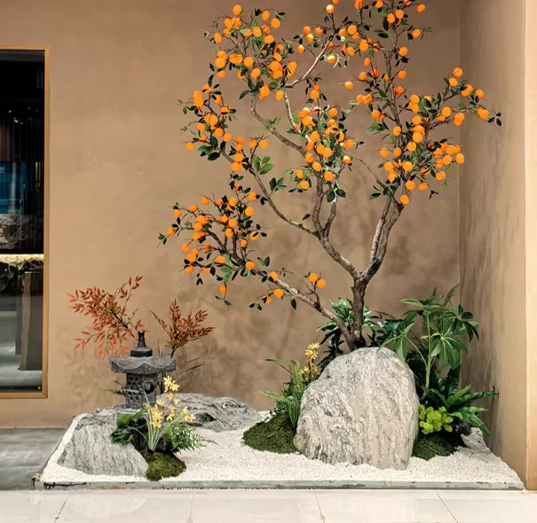 ap-Great Fortune Simulated Tangerine Fruit Branches Living Room Dining Table Artificial Flowers New Year Decoration