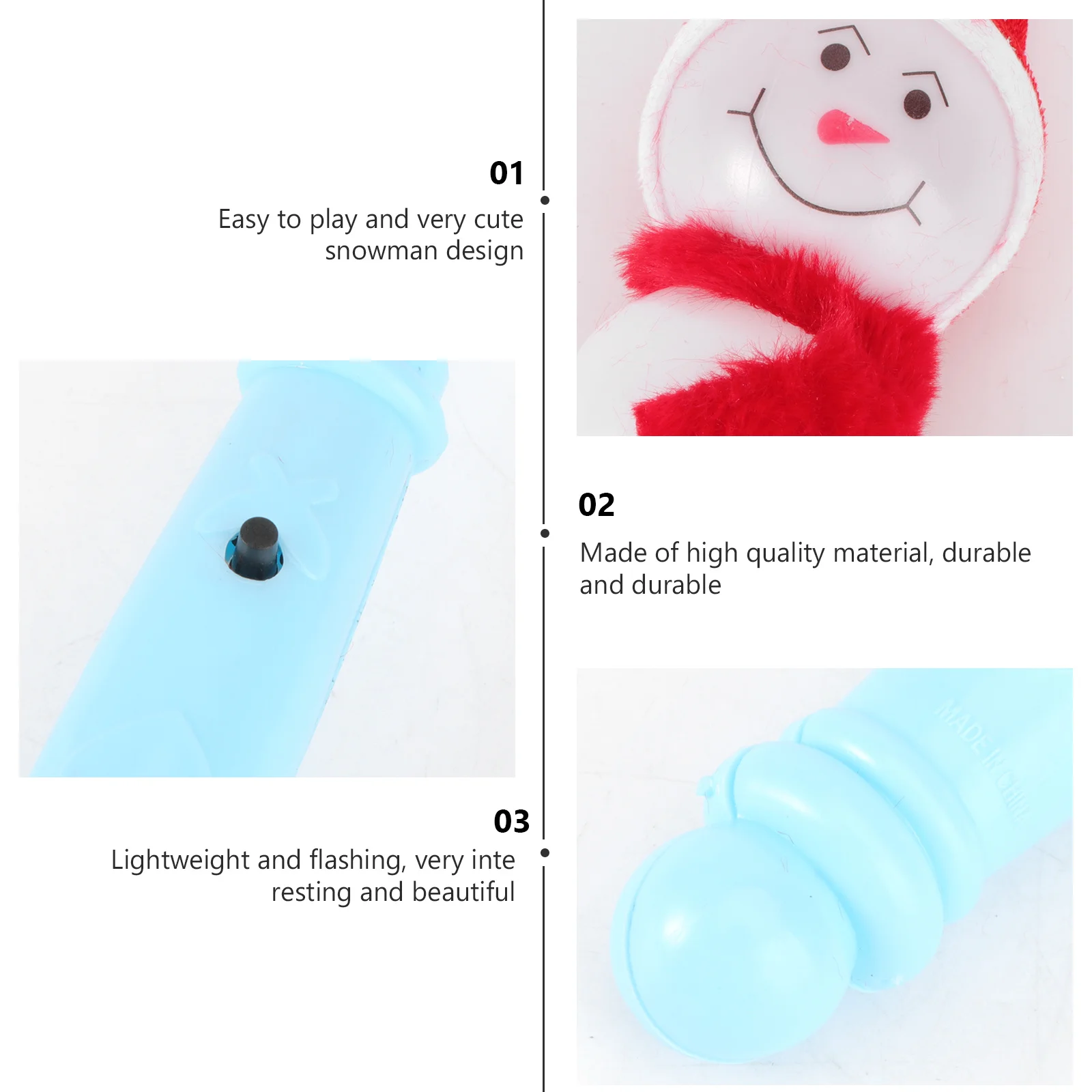 

Christmas LED Snowman Flashing Light Up Sticks Party Supplies Kids Gift Random Color Glowing Christmas Wand Glowing Sticks