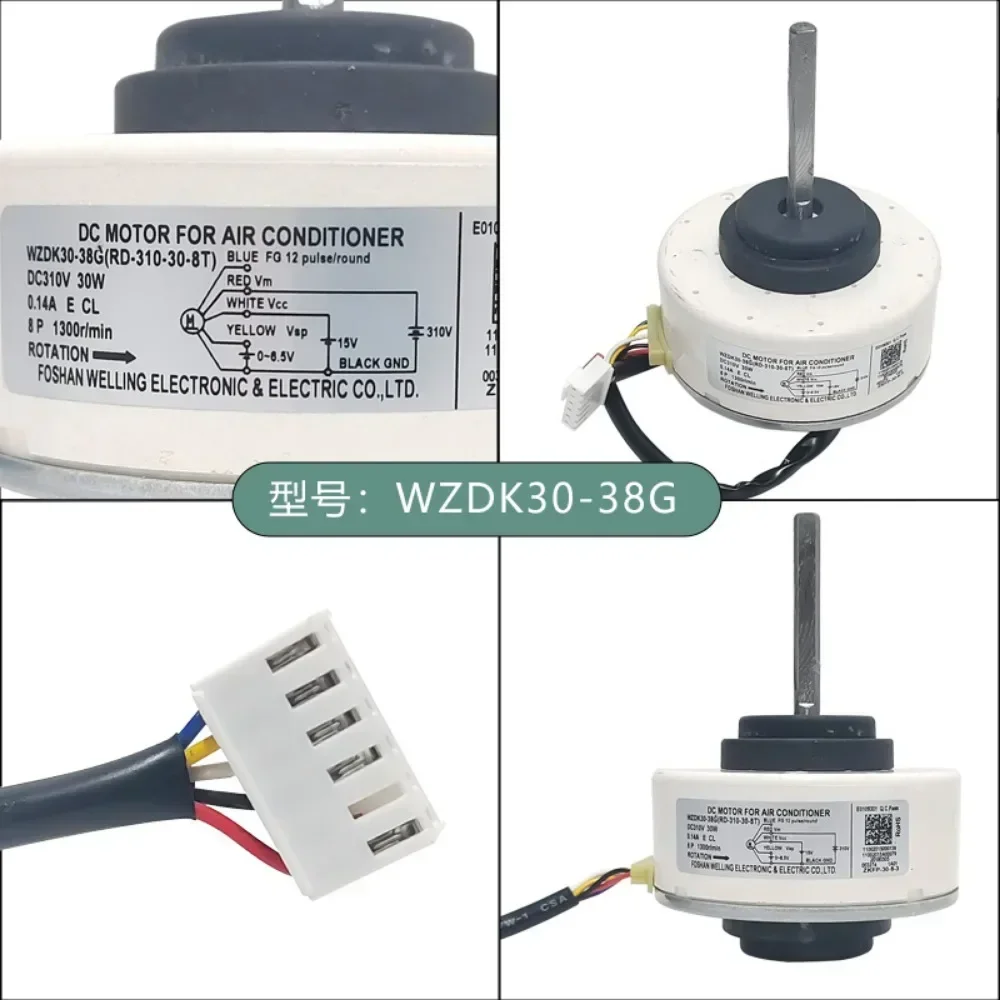 New For Midea Air Conditioner Indoor Unit DC Fan Motor WZDK30-38G DC310V 30W 1300r/min RD-310-30-8T Conditioning Parts