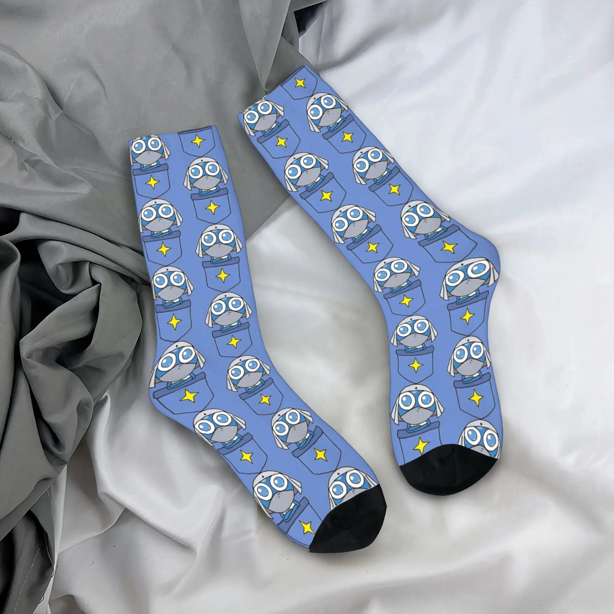 Cool Dororo Companion Frog Keroros Skateboard Socks  Polyester Long Socks for Women Men Sweat Absorbing