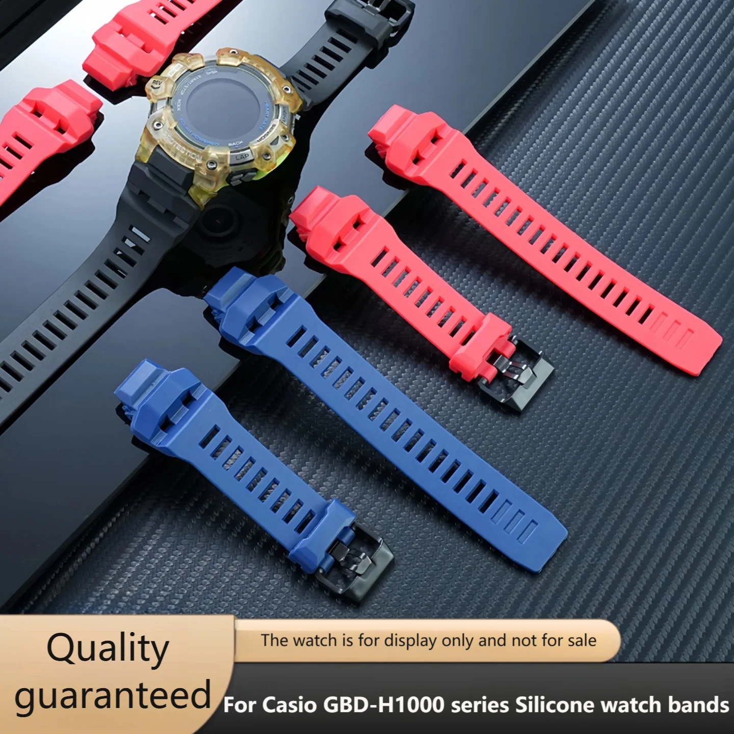 

Спортивный водонепроницаемый силиконовый ремешок для часов Casio GBD-H1000, резиновый ремешок для часов из смолы, мягкий браслет с выпуклым ртом для мужчин, черный ремень