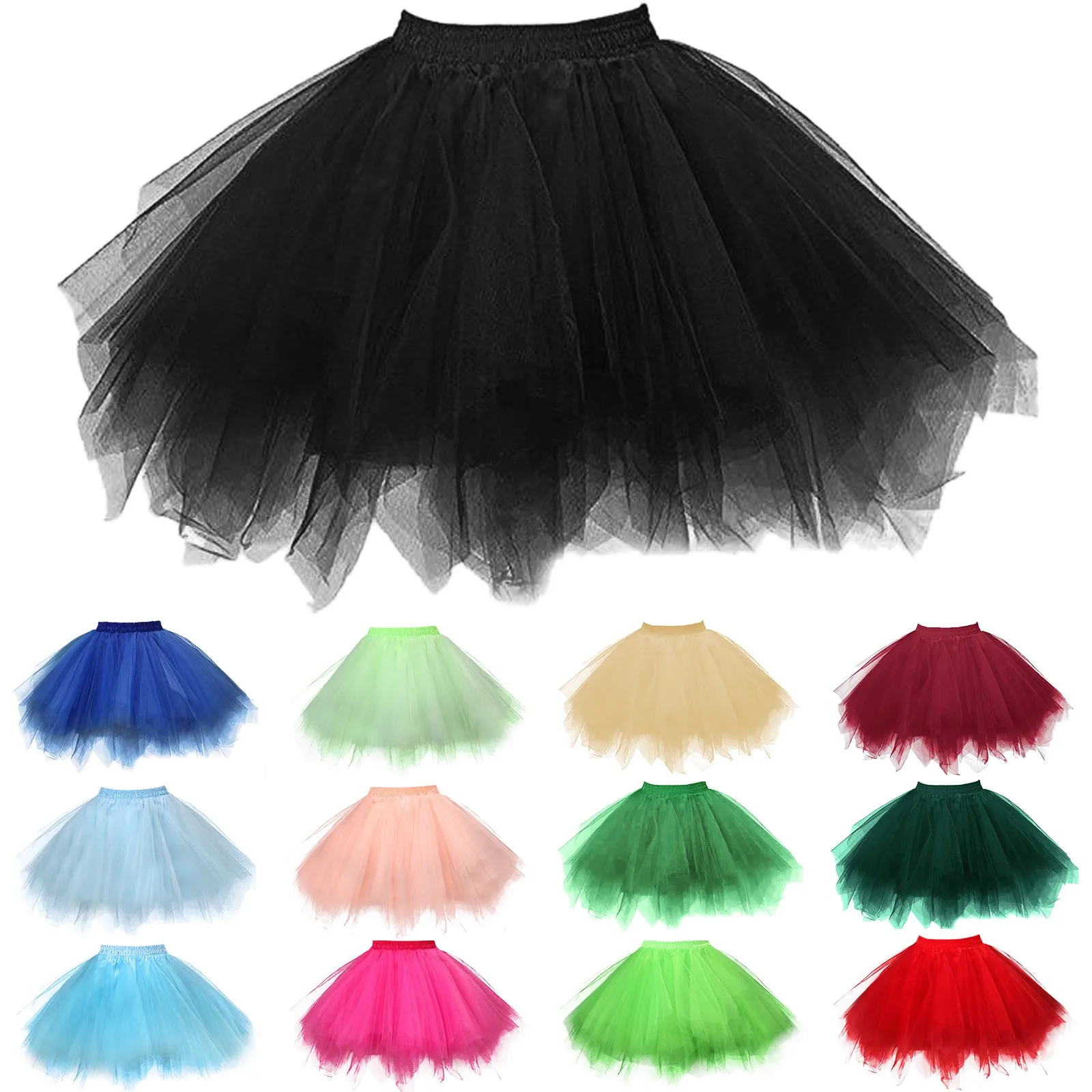 Candy Color Tutu Skirt Women's Sexy Mini Tulle Dress Carnival Christmas Masquerade Dress Stage Performance Ballet Fluffy Skirt