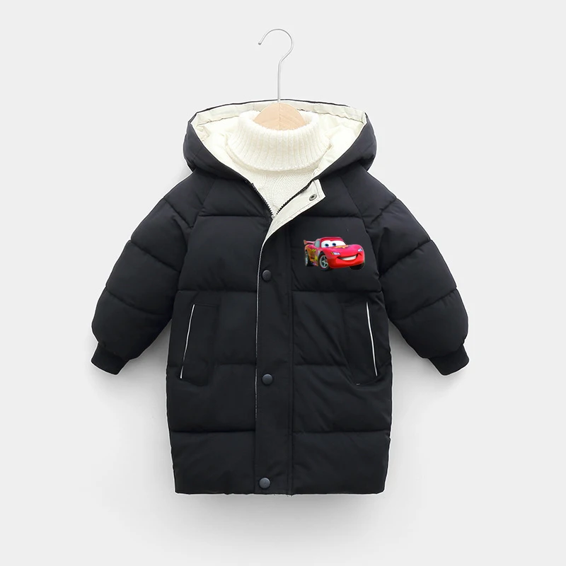

Children's Winter Hooded Jacket Thick Warm Casual Fashionable Clothing with Lightning McQueen Print for Kids