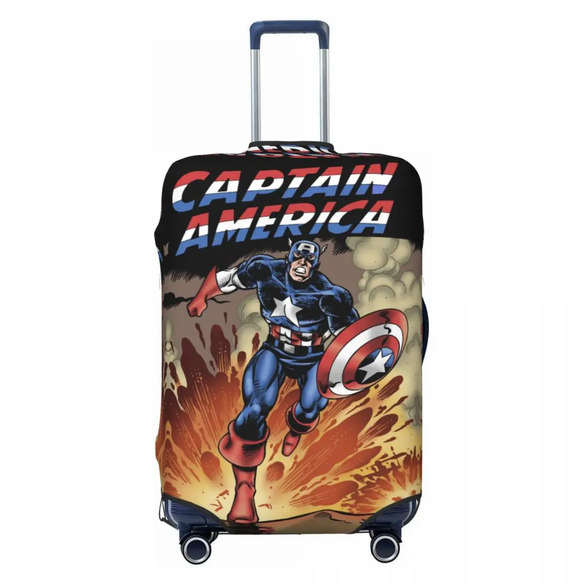 Custom Captain America Suitcase Cover Elastic Travel Luggage Covers for 18-32 inch