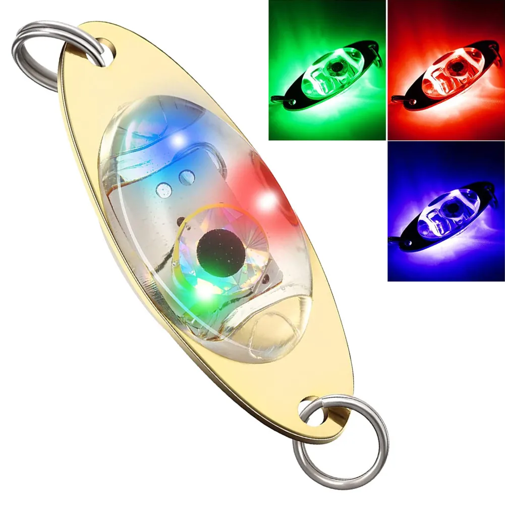 Led Fishing Lures Electronic Spoons Underwater Flasher Fishing Bait Luminous Lure Bait For Freshwater Saltwater