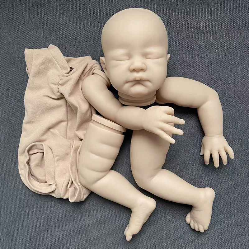 Reborn Doll Baby Kit August 22Inch Popular Lifelike Unfinished Unpainted Fresh Color Blank DIY Doll Parts with Cloth Body