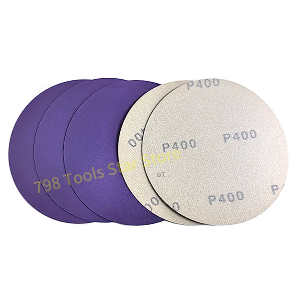 

100 шт. 6-дюймовые керамические шлифовальные диски без отверстий, шлифовальный диск с крючком и петлей 150 мм для орбитальных шлифовальных машин DA и случайных орбитальных шлифовальных машин, автоматическая краска, металл, дерево