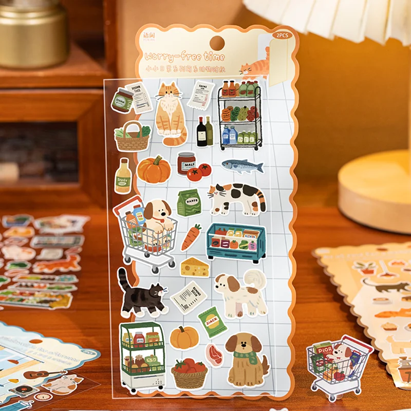 Cute Animal Little Daily Life Sticker Pack, Story‑Telling Collage Decor Stickers for Students & Journal Lovers
