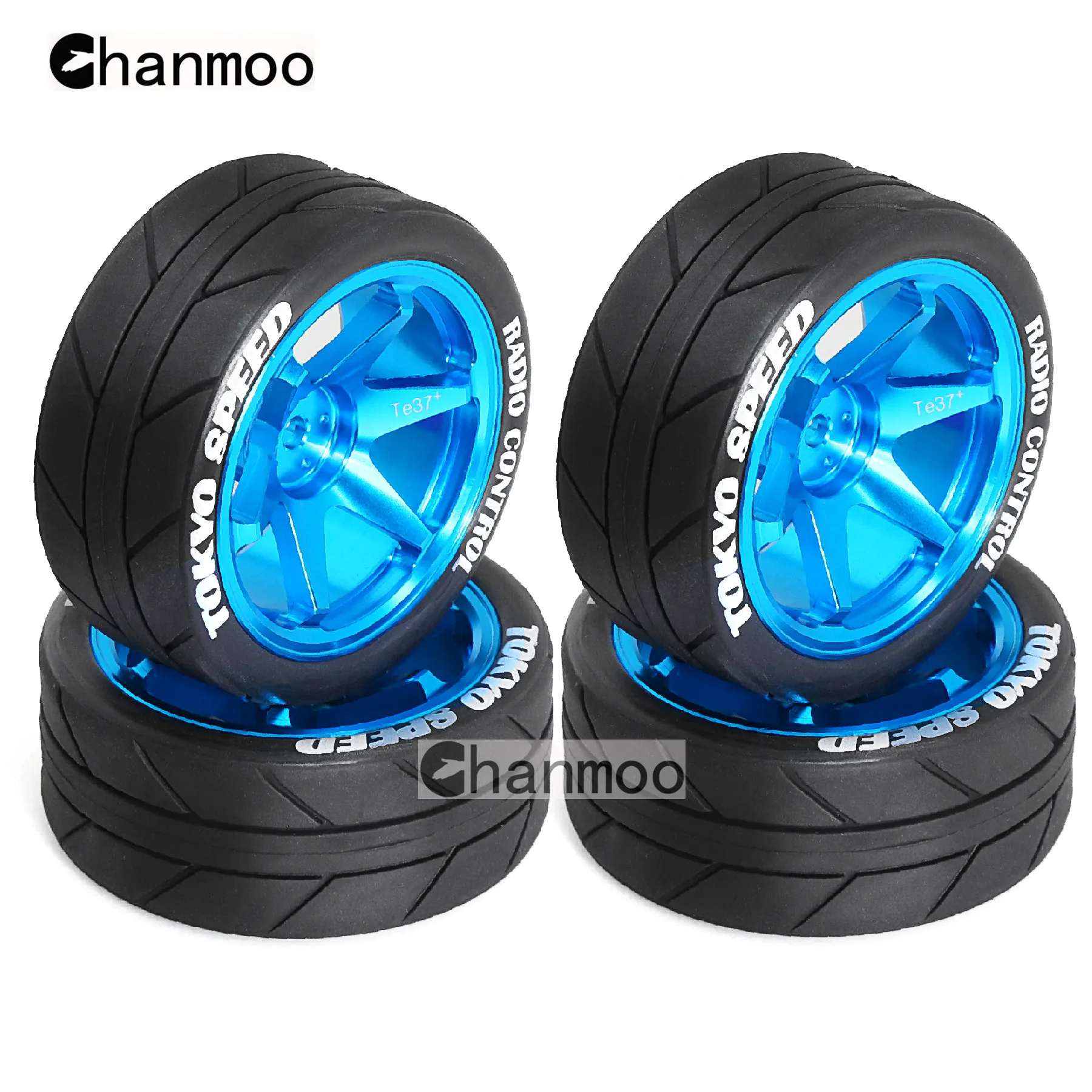 Vobor 4 Pcs RC Roues de Pneu Drift Caoutchouc Plastique Pneus Durs pour Accessoires de Voiture 12mm Hexagonal Noir