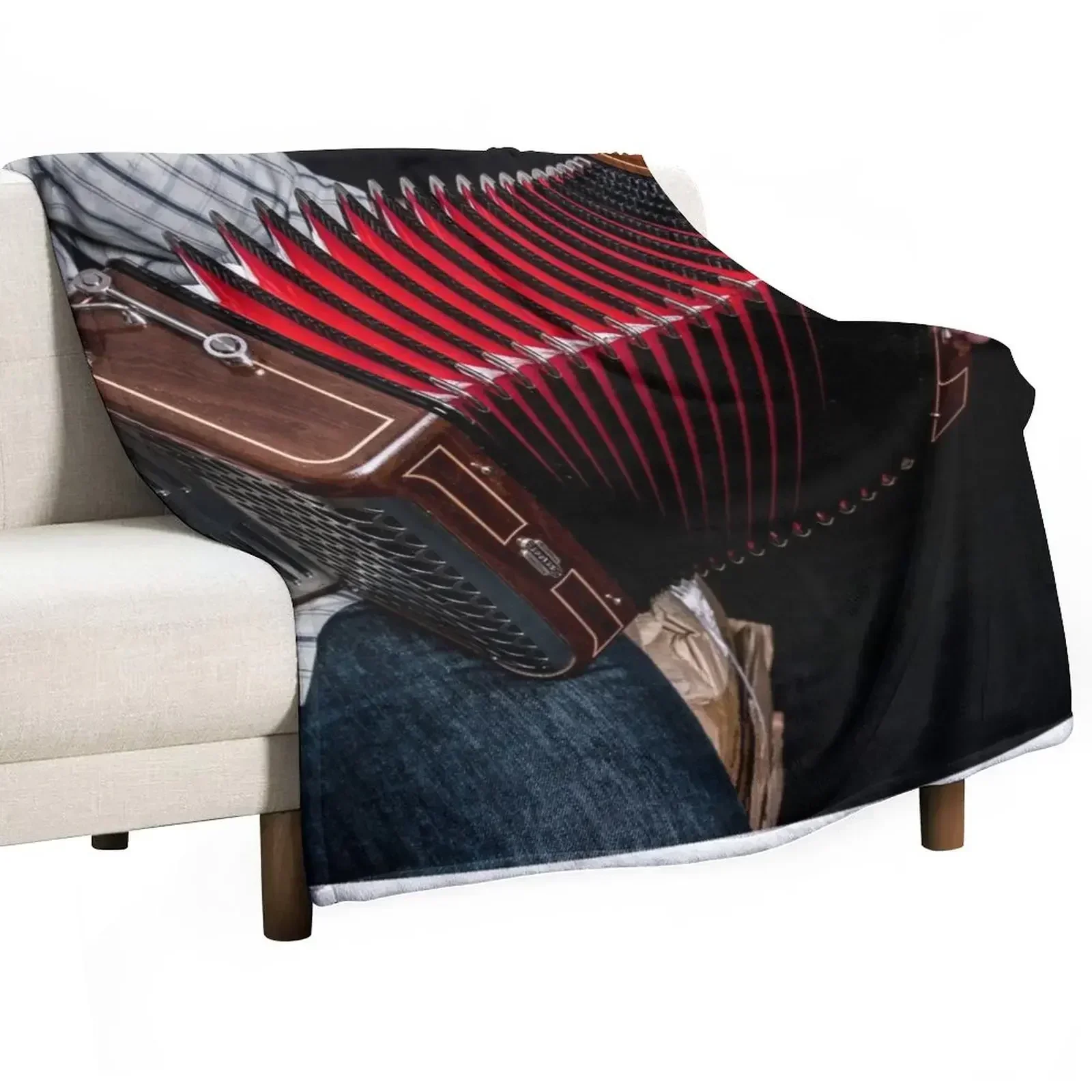 

New Button Accordion Player Throw Blanket Hair Camping Blankets