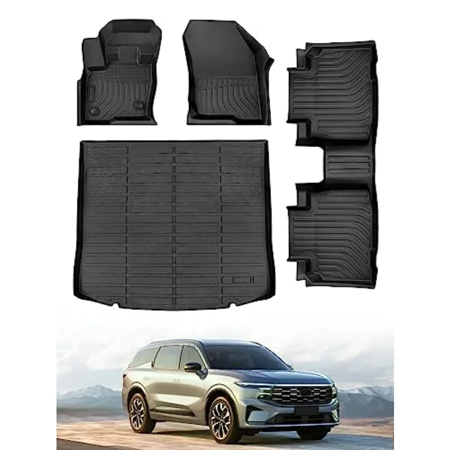 

Всепогодные коврики на заказ для Ford Edge 2015-2024, коврик в багажник черного цвета из прочного водонепроницаемого материала, идеально подходят для версий ST и Reg.