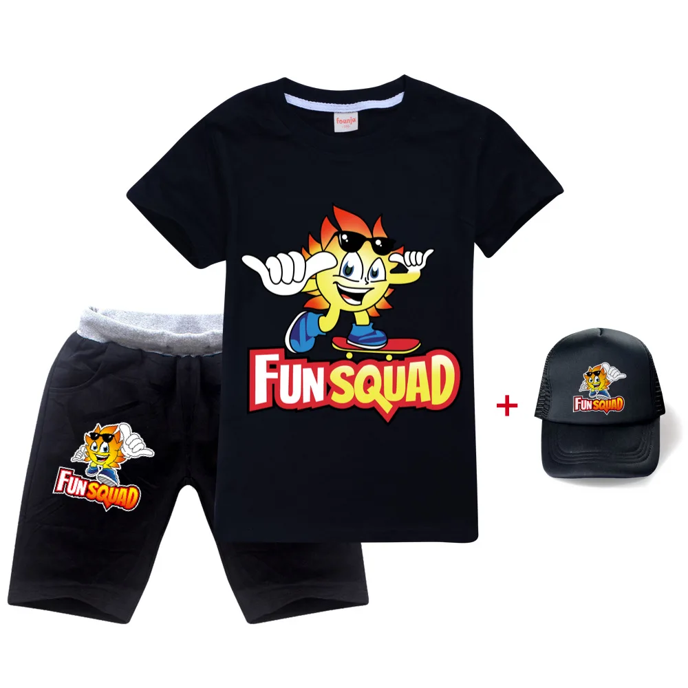 

New Summer boys Girl Cartoon Casual Outfits fashion Tshirts+ Pants Cute Sports Fun Squad game Clothes fit kids size 100-170cm