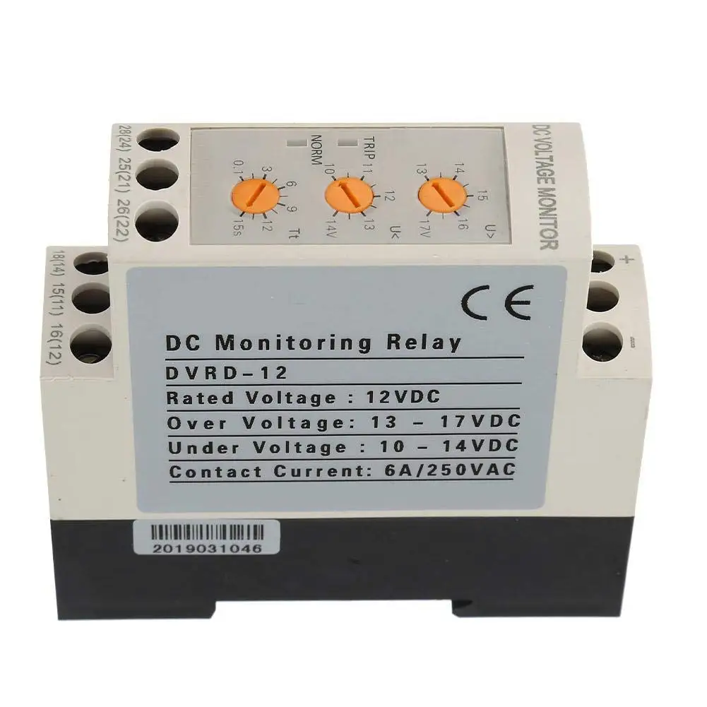 Dual Display Adjustable Over-and Undervoltage Relay Protector DC12V24V36V48V Overvoltage And Overcurrent Protection DIN Rail