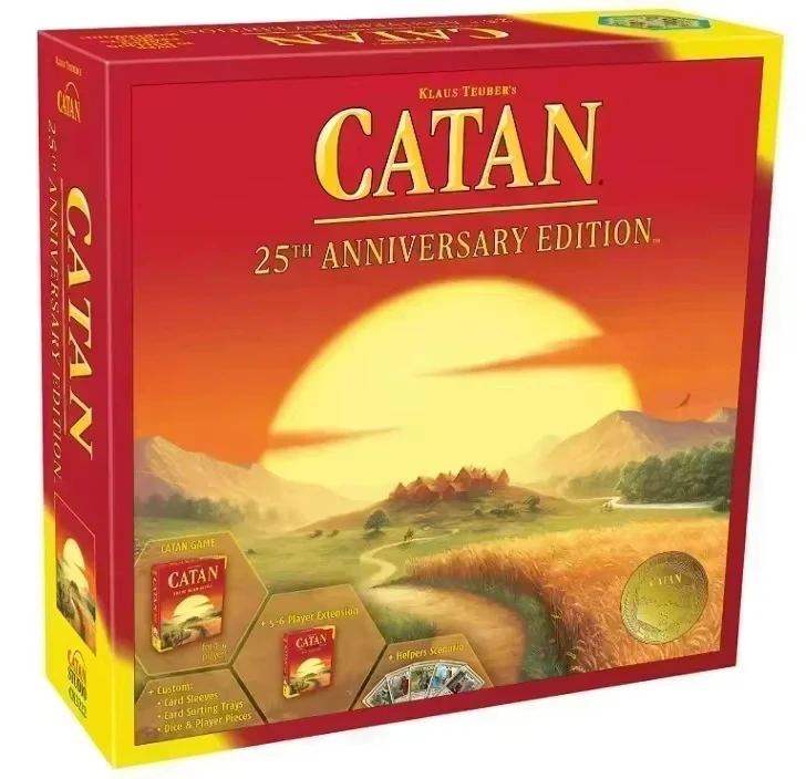 English version catan board game puzzle leisure toy game card 25th anniversary edition playing games 2-8 people party card games