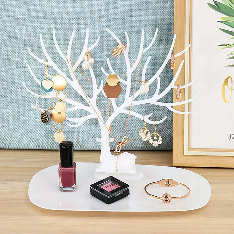 Little Deer Earrings Necklace Ring Pendant Bracelet Jewelry Display Stand Tray Tree Storage Racks Organizer Holder
