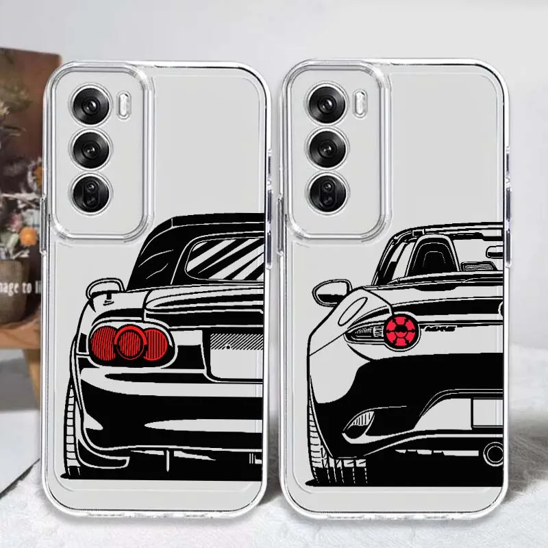 Automotive Art and Design Case For OPPO A11 A16 A55 A56 A57 A72 A52 A73 A74 A54 A76 A78 Find X5 X6 X7 Ultra Pro 5G Transparent