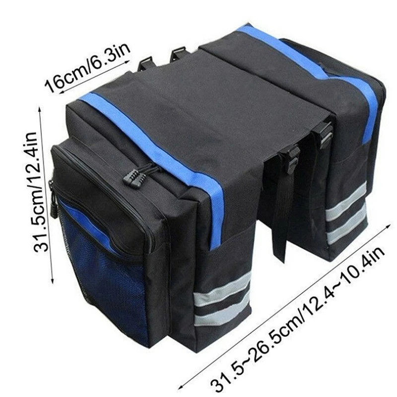 Bolsa de selim de bicicleta à prova d\'água, grande capacidade, traseira, 3 em 1, bolsa de porta-malas, estrada, montanha, porta-bagagens, bolsa de