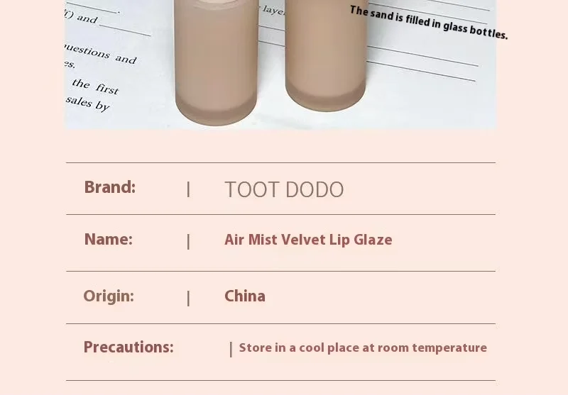 Toot Dodo Matte Lip Mud Cool Brown Low Saturation Waterproof Long Lasting Misty Lip Makeup – Detail 10