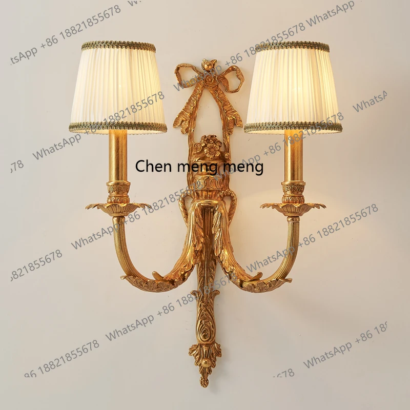 

Европейская роскошная ретро-вилла из чистой меди, лампа для гостиной, спальни, прикроватная лампа, коридор, проход, французский настенный светильник