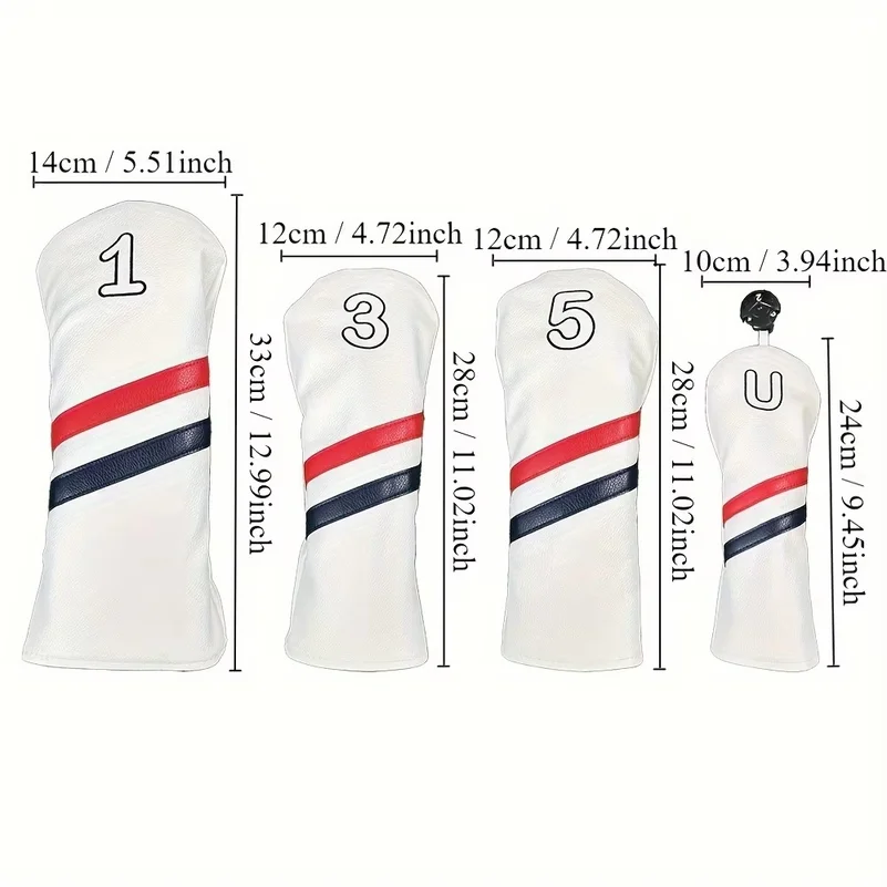 1/4pcs Golf Club Cover, Number Print Golf Club Cover, Waterproof PU Club Protective Cover Golf Accessories Golf Club Head Covers image 6