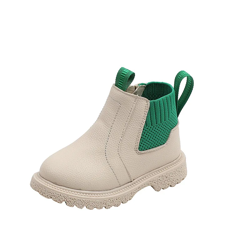 Botines Autumn Winter New Child Boots British Soft Leather Girls Boot Plush Warm Kids Shoe Boy Fashion Zipper Ankle Boot ботинки