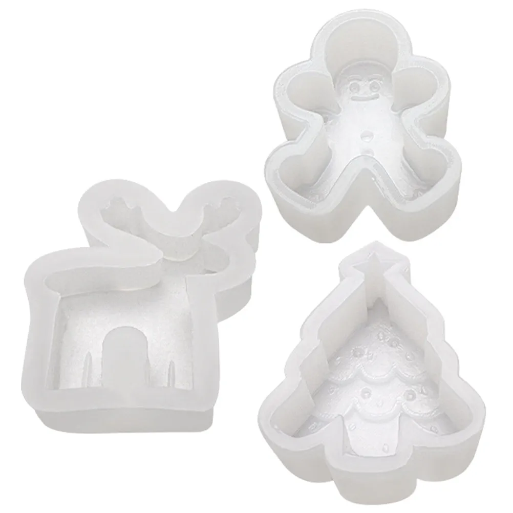 

3Pcs Christmas Silicone Mold Reusable Flexible DIY Wax Soap Mold for Handmade Scented Making Silicone Soap Molds