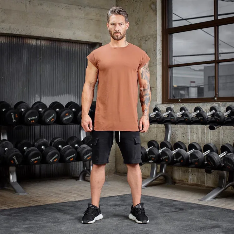 Batwing Sleeve Tshirt Men Workout GYM Fitness T Shirts Moto Biker Tops Hip Hop Streetwear Men Clothing