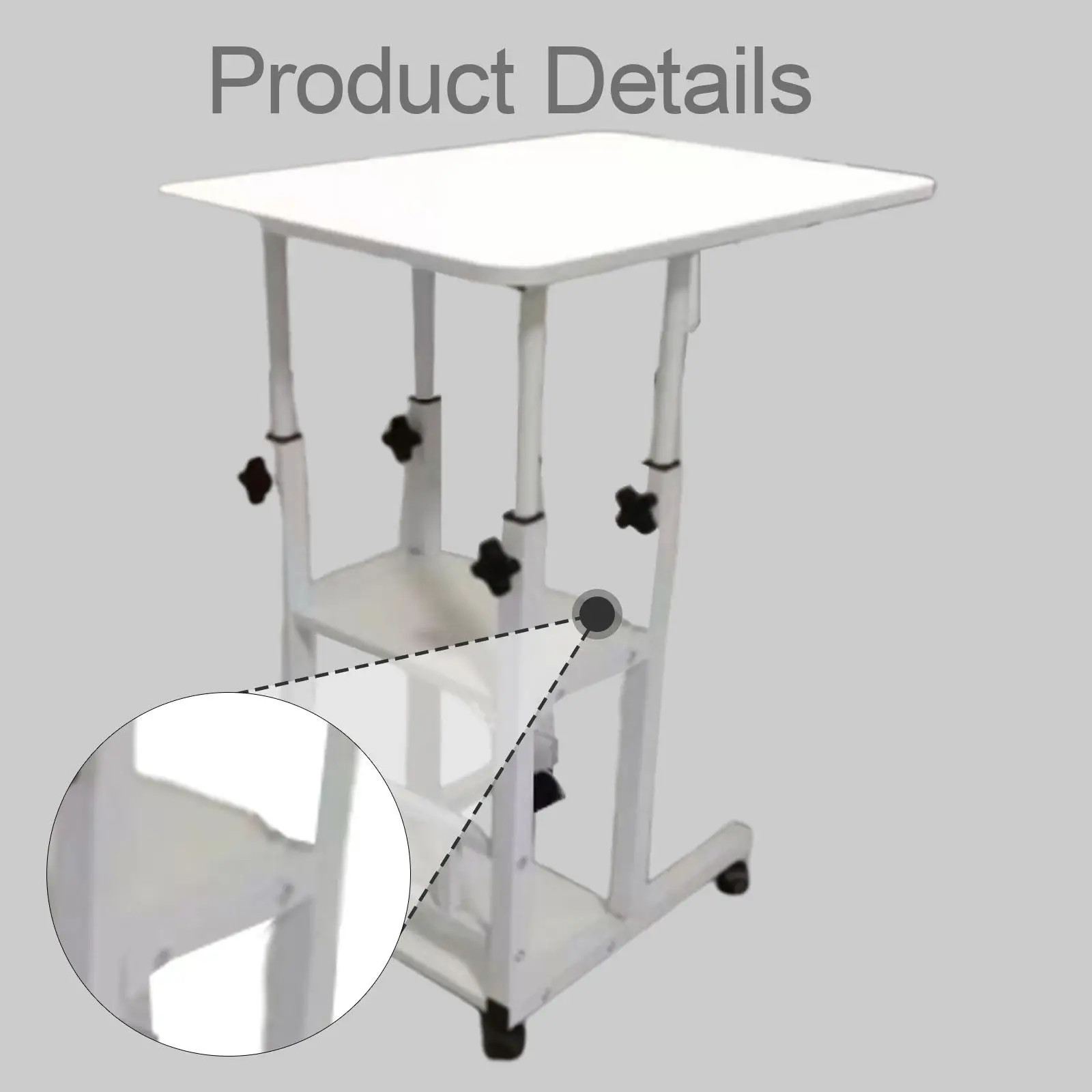 Bedside Table with Wheels Sturdy Practical for Living Room Dormitory Bedroom