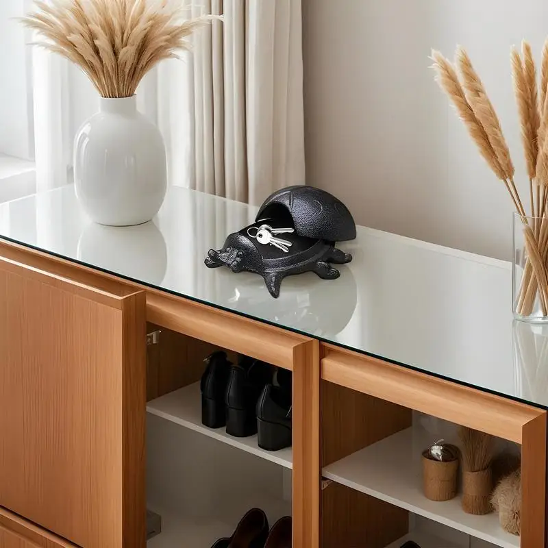 Animal Figurine Key Tray Ladybug Key Bowl Iron Retro Key Box Animal Statue Jewelry Box Rustproof Candy Dish For Entryway &