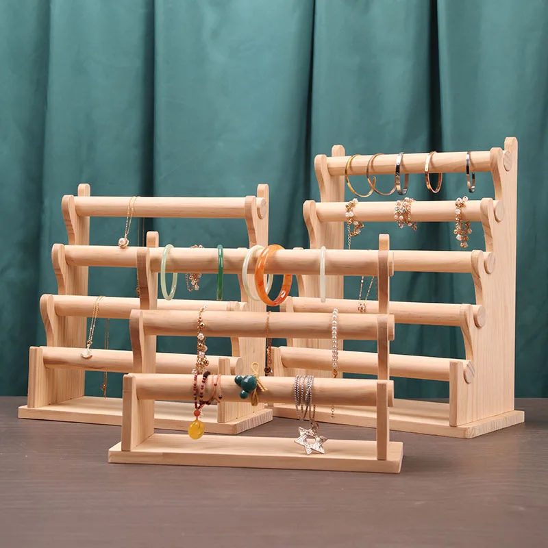 Wooden Bracelet Display Frame with and Detachable Solid Wood Watch Bracelet and Bracelet Storage Display Frame