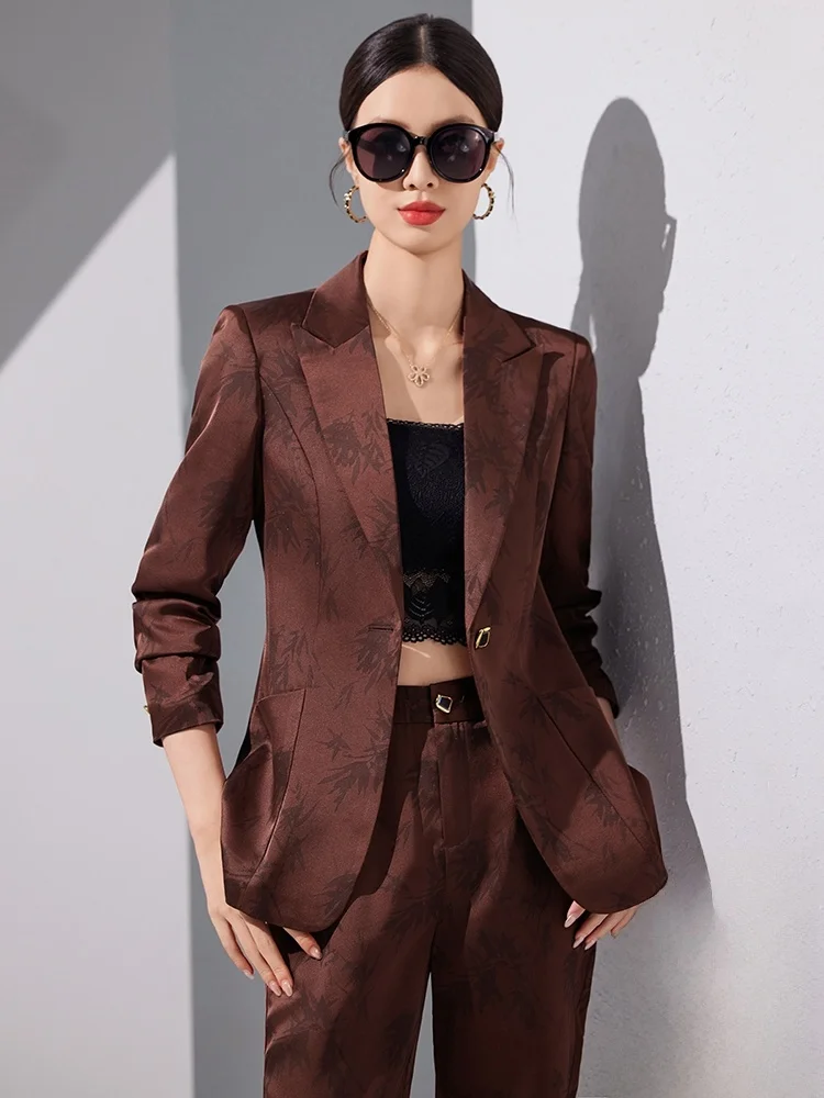 

Casual Chic Women's Suit Jacket 2026 New Style Spring Autumn High-End Acetate Fashionable Set Elegant Long Sleeve Button up