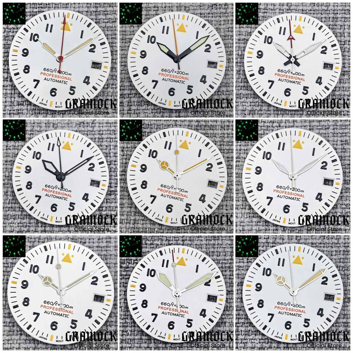 

Gramock New 2025 29mm White Pilot Style Watch Dial and Hand Sets C3 Green Luminous Fit NH35 ETA PT Movement Watch Parts for Mod