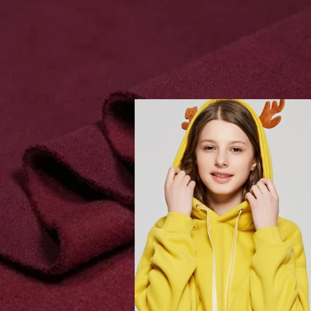 

Knitted Fabric Thickened Fleece Warm Pure Cotton Plush Material for Autumn Winter Clothing Diy Sewing By The Meter