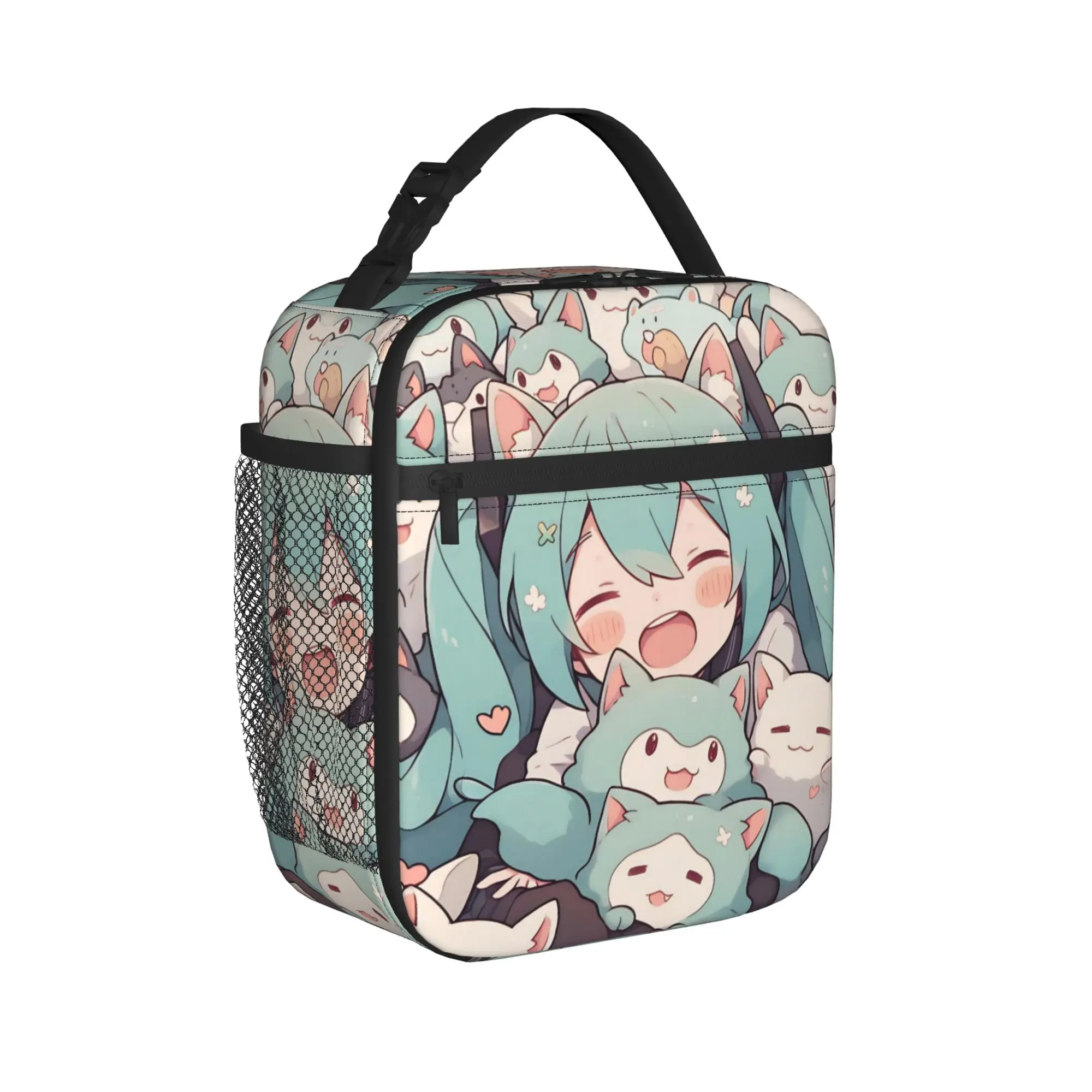 

Cute Girl Hatsune Miku Insulated Lunch Bags Large Meal Container Cooler Bag Tote Lunch Box Office Travel Food Bag