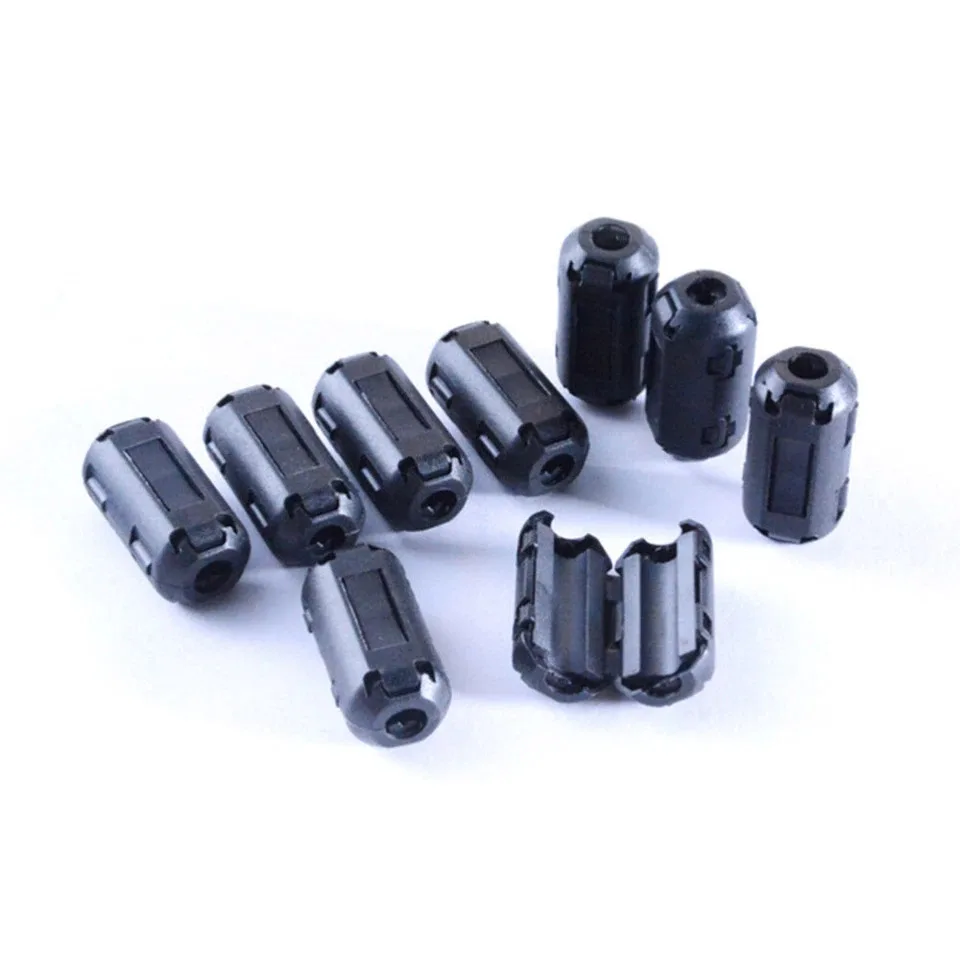 25Pcs Clip On Ferrite Core Cable Clips 3.5 5 7 9mm Detachable For EMI Filter Kit Noise Suppressor For Audio Power Wire Harness