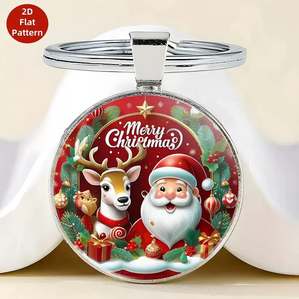 Noter New 4 Styles Christmas Keychain Deer Santa Claus Gift Bag Backpack Charm Pendant Economic Key Ring Unisex High Quality