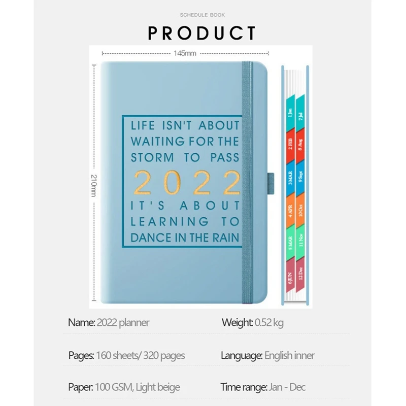 2022 A5 Planejador Notebooks Super Grosso PU Capa Planejador/Diário/Journal Notebooks Material escolar e de escritório