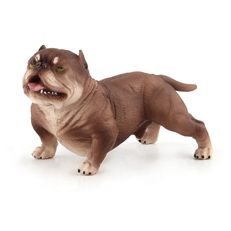 Realistic Puppy Bulldog Figurine Statue Sculpture Model for Dog Lovers Collection Science Educational Home Office Decor