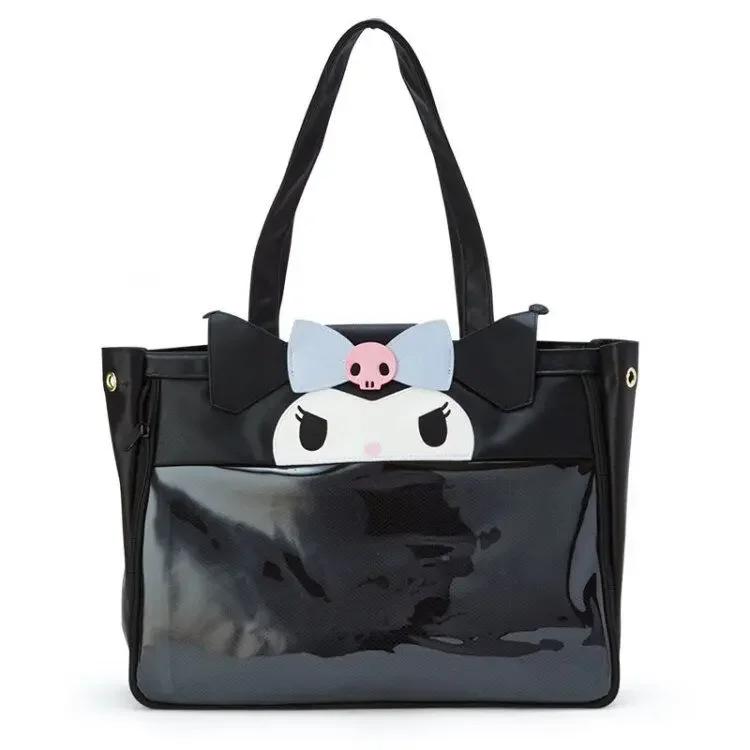 Sanrio monederos y bolsos Hello Kitty bolsos PU bolsa transparente para mujeres Melody Kawaii cartera dibujos animados lindo Kuromi fundas de hombro