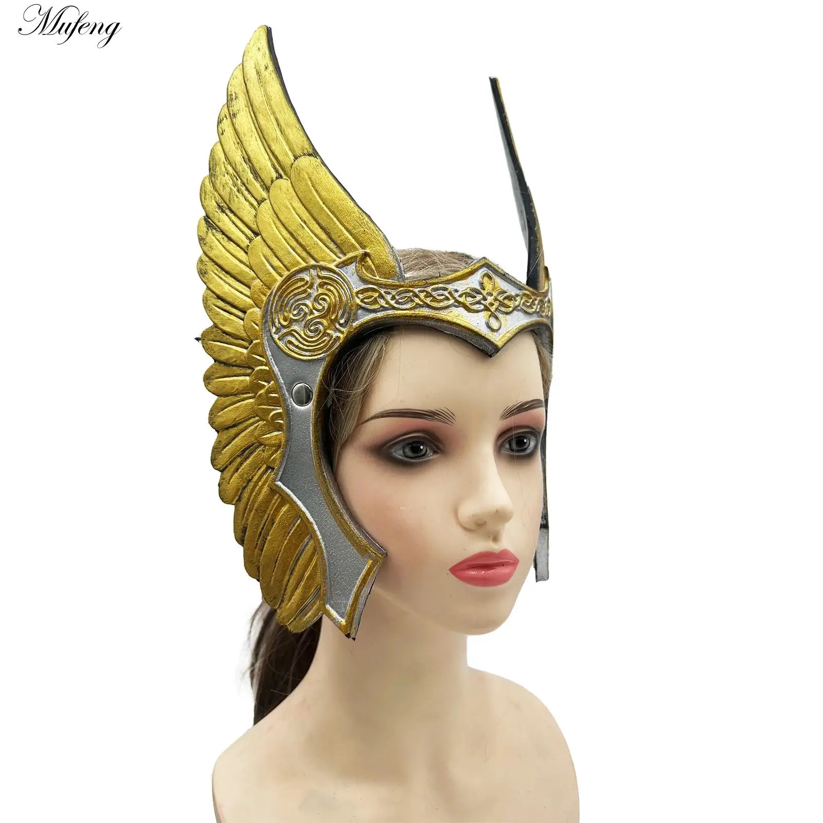 

Valkyrja Warriour Helmet Masks Headwear Fantasy Women Witch Cosplay Masks Masquerade Halloween Costume Accessories Party Props