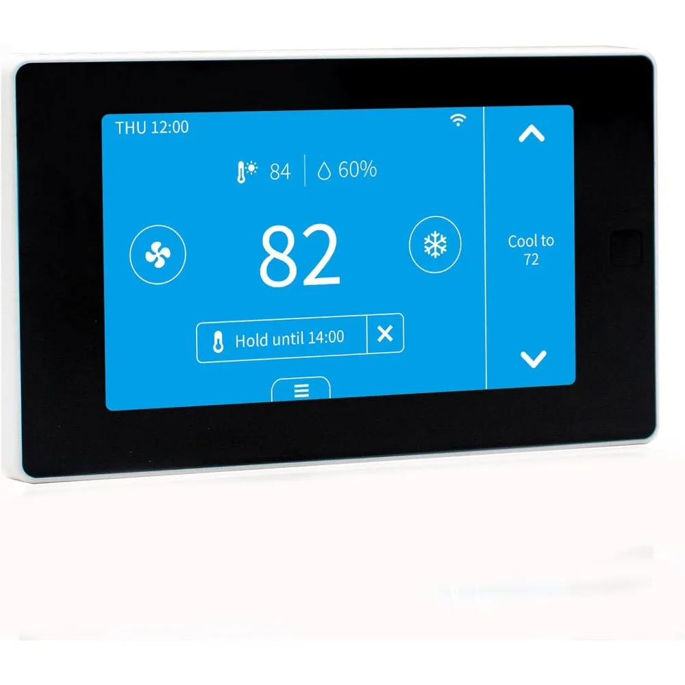 

Smart WiFi Thermostat with C Wire Adapter Alexa Google Assistant Compatible Programmable Energy Saving Remote Control via