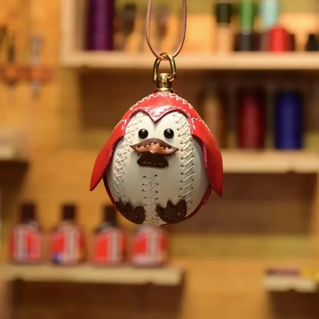 Bag pendant genuine leather penguin doll internet celebrity gift ornament retro